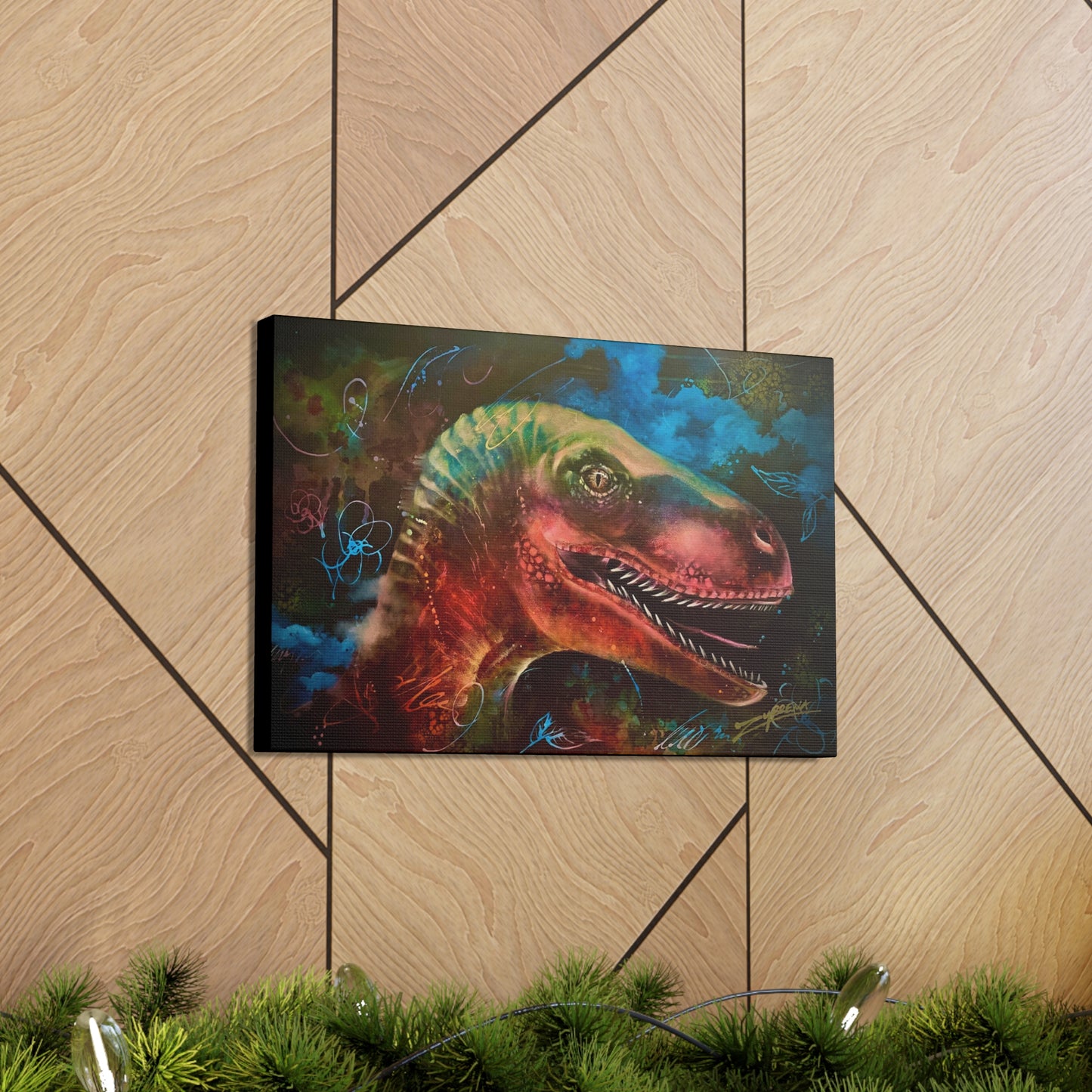 Velociraptor Canvas Gallery Wrapped Print